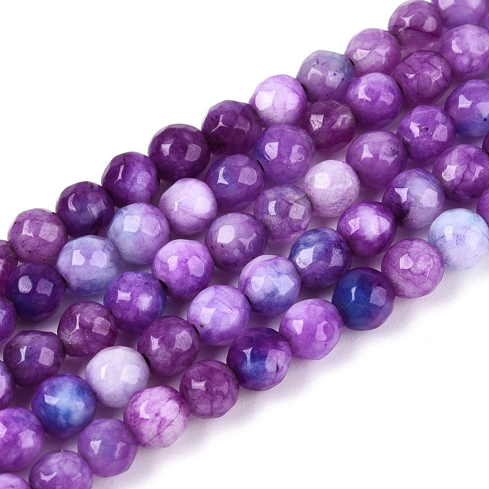 4mm Faceted White Jade Strands