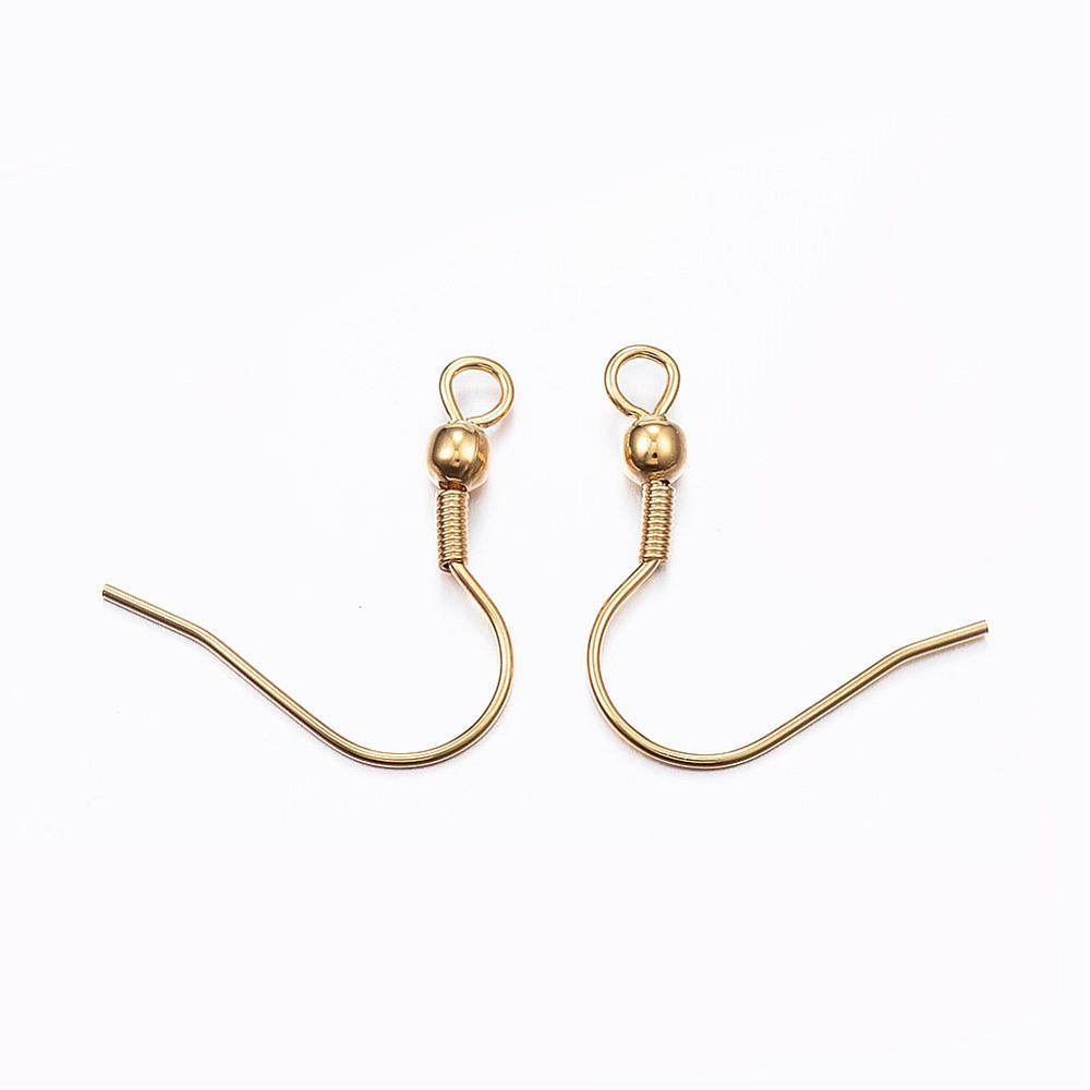 304 Stainless steel earring hooks - 925 silver plated/ 24K gold plated - 50pcs (25 pairs)