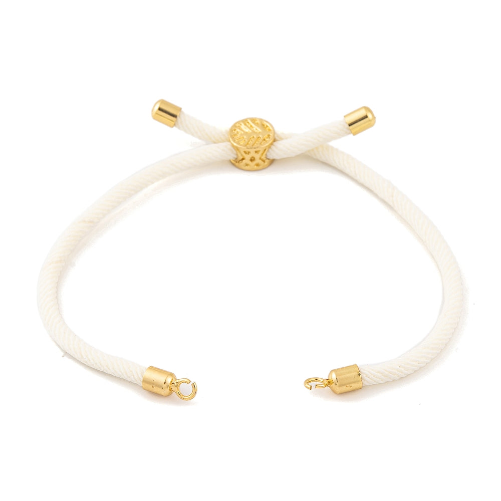 Adjustable Bracelet Making Nylon Cord with Gold Plated Brass Tree of Life Sliding Stopper Bead