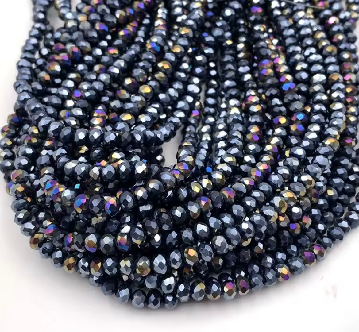 8mm - Rondelle Faceted Crystal Glass Beads