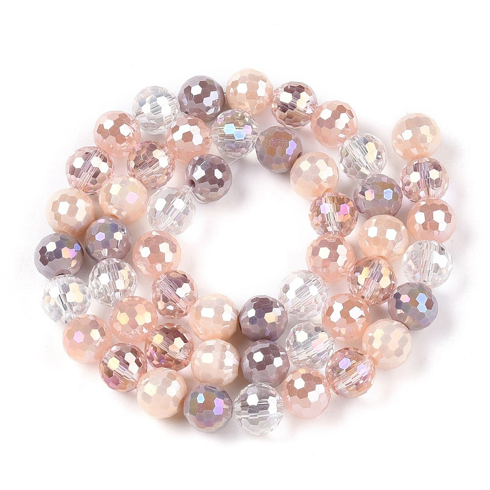 Electroplate Glass Bead Strands - Faceted - Round - 8mm - approx 50pcs per strand