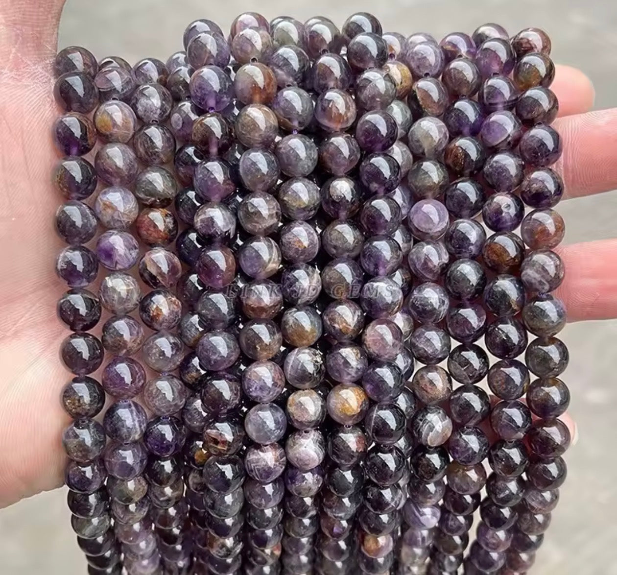 Natural Stone Bead Purple Ghost Quartz 6mm approx 60pcs