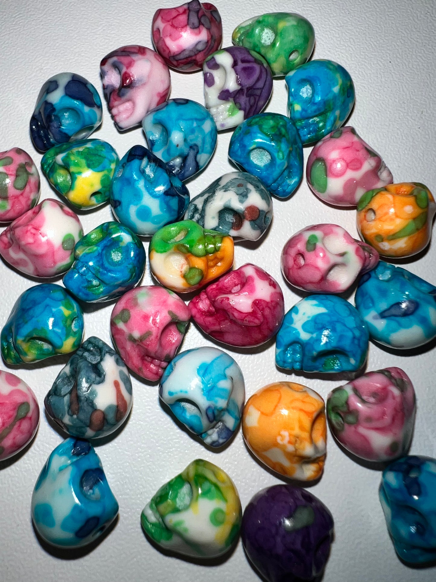 Candy Orca Jasper Skulls (pair of same colour)