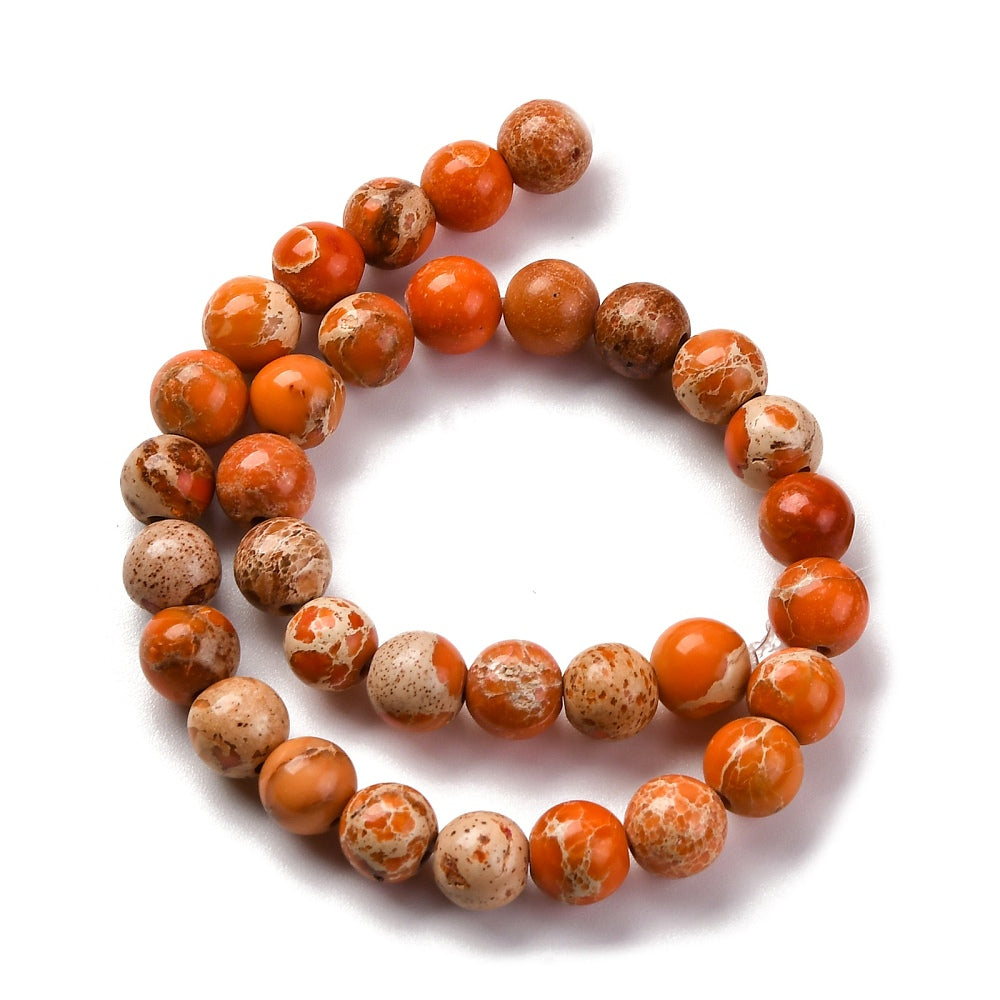 Dyed Natural Regalite/Imperial Jasper/Sea Sediment Jasper Beads Strands, Round, 6mm, approx 30pcs per strand