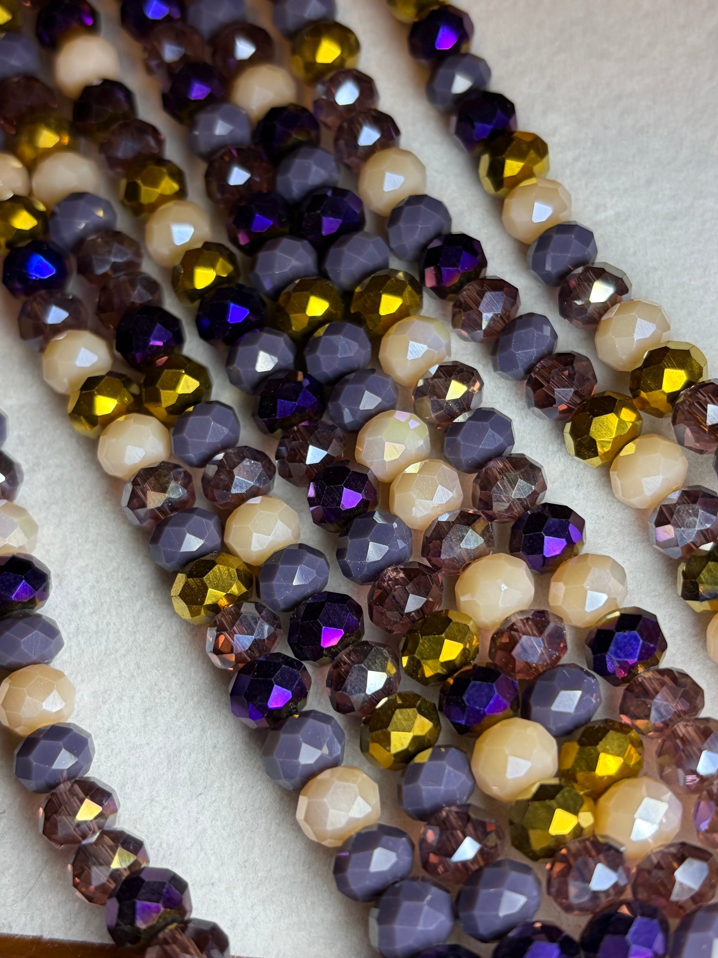 Faceted Glass Bead Strands - mix colours - 8x6mm - rondelle