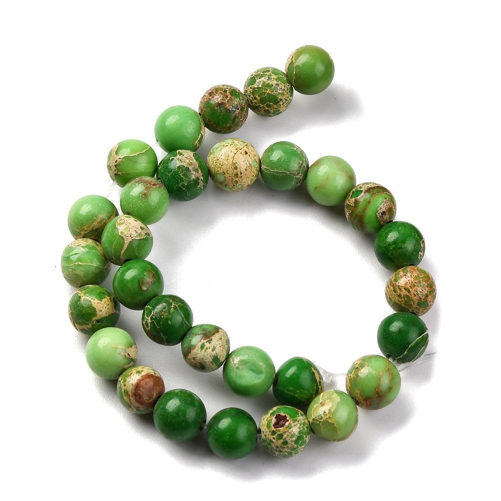 Dyed Natural Regalite/Imperial Jasper/Sea Sediment Jasper Beads Strands, Round, 6mm, approx 30pcs per strand