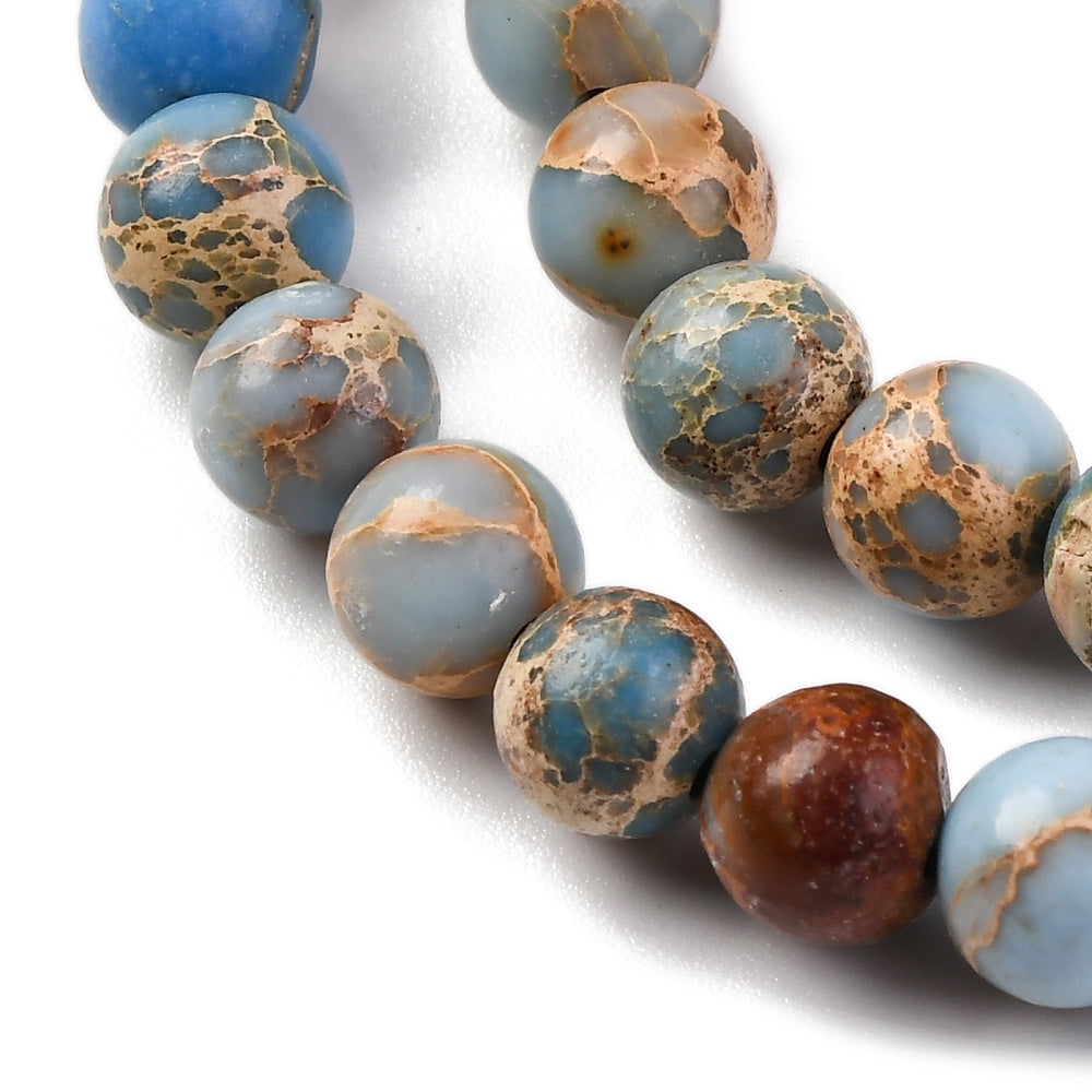 Dyed Natural Regalite/Imperial Jasper/Sea Sediment Jasper Beads Strands, Round, 6mm, approx 30pcs per strand