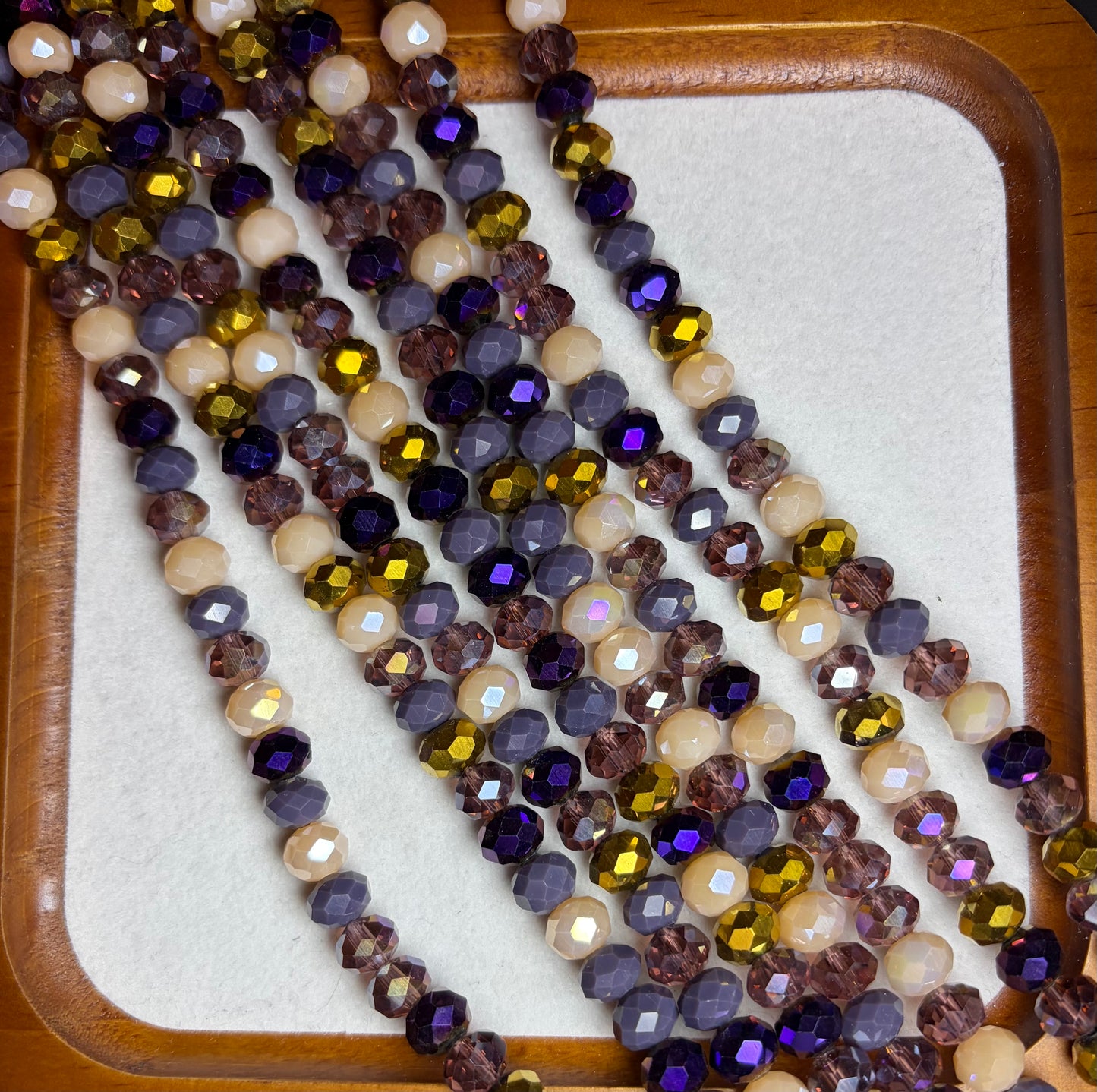 Faceted Glass Bead Strands - mix colours - 8x6mm - rondelle