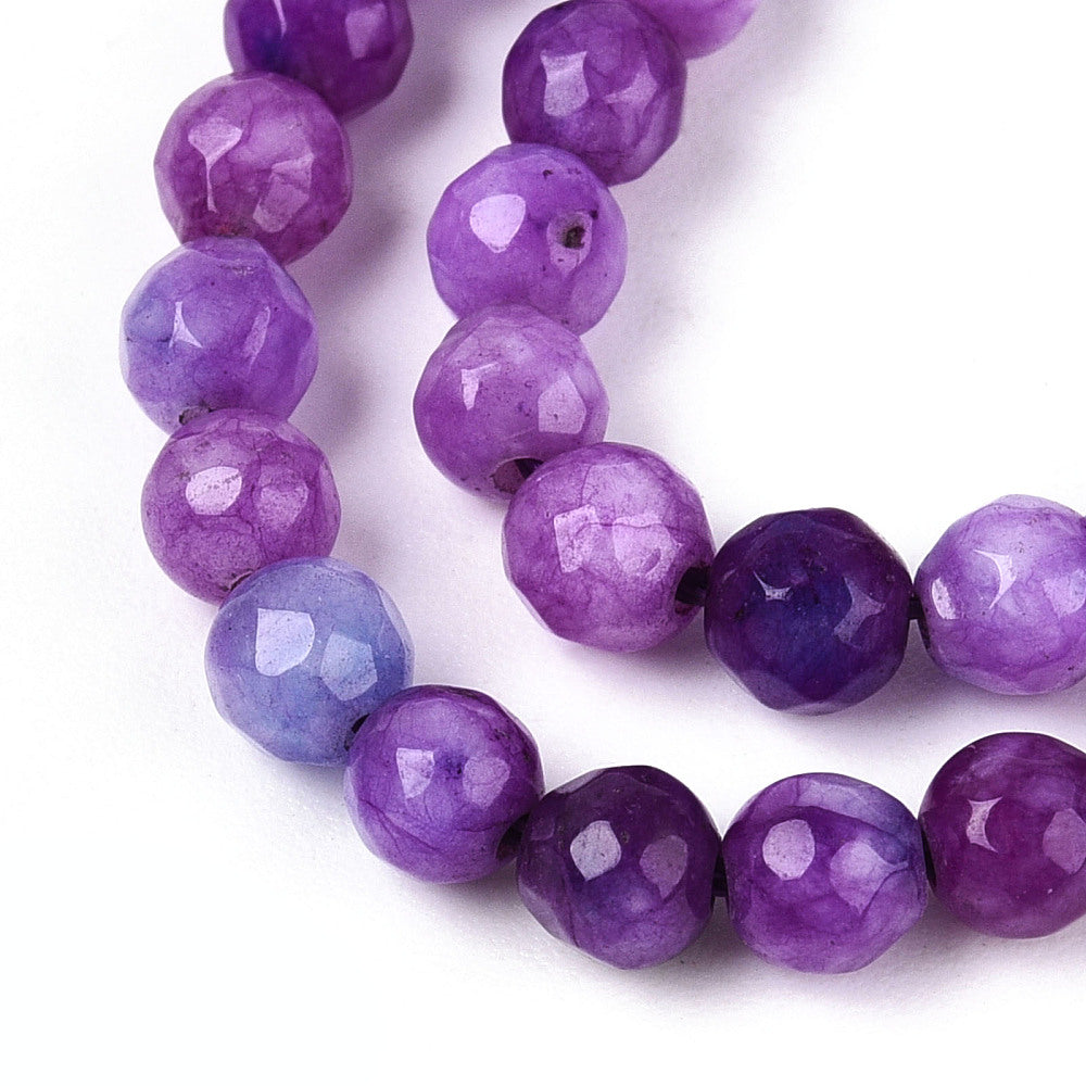4mm Faceted White Jade Strands
