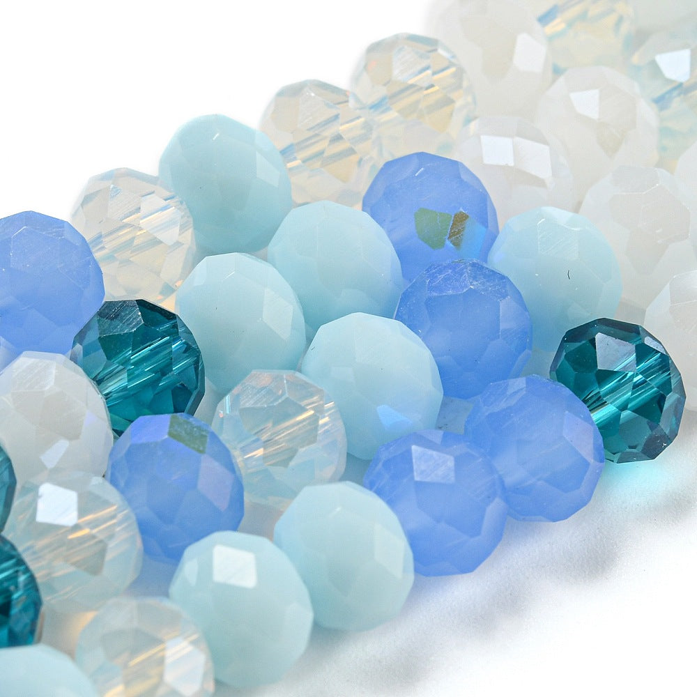 Glass Beads Strands, Faceted, Rondelle, 8x6mm, approx 68pcs per strand