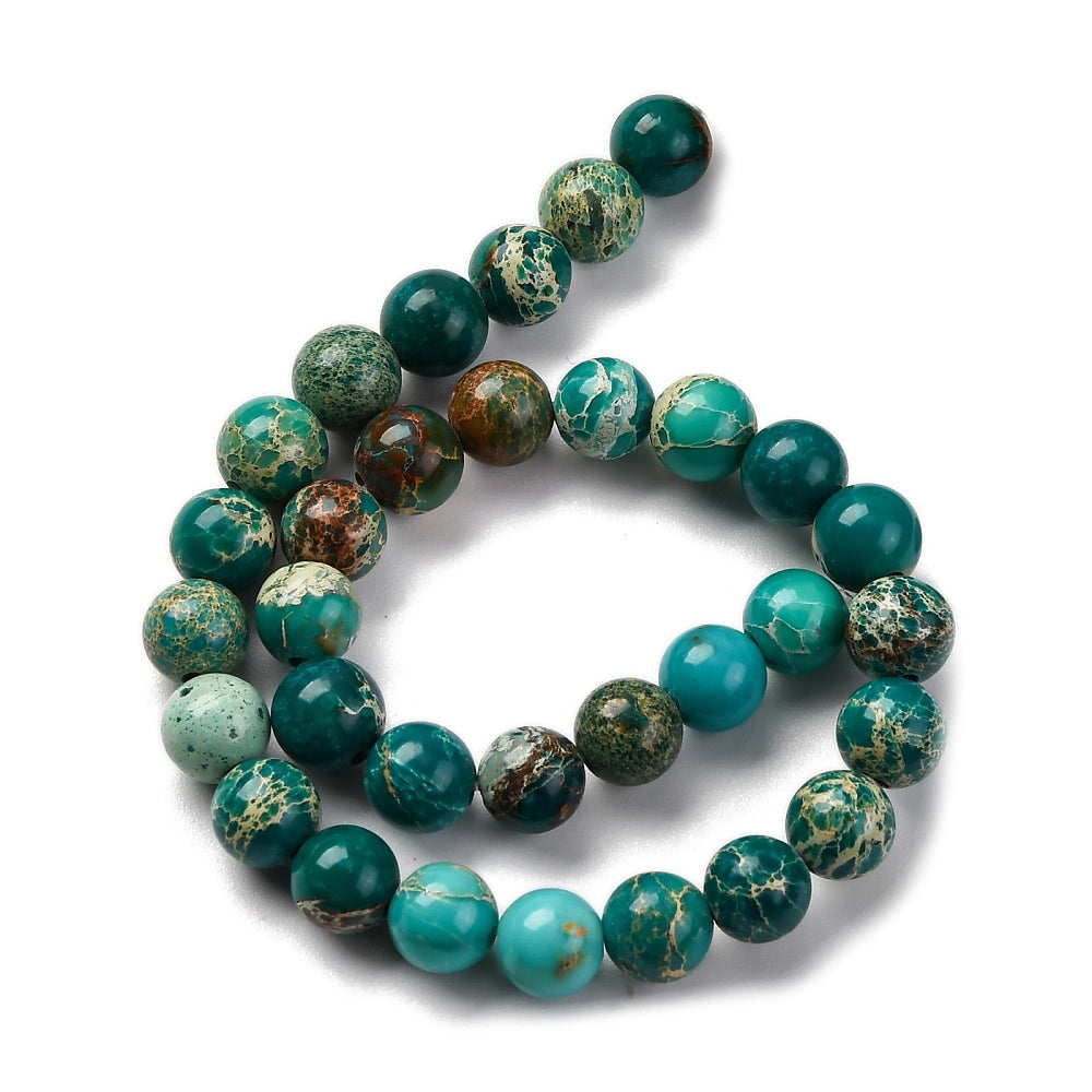 Dyed Natural Regalite/Imperial Jasper/Sea Sediment Jasper Beads Strands, Round, 6mm, approx 30pcs per strand