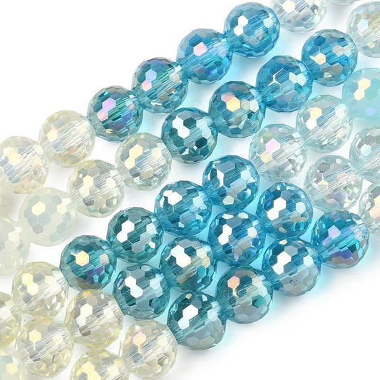 Disco 🪩 Faceted Glass Bead strands - Electroplated -