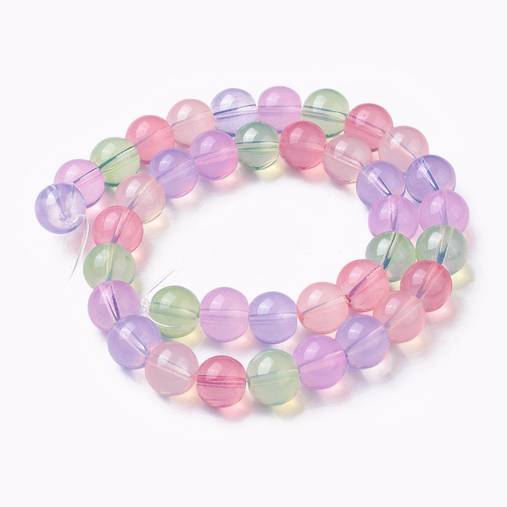 10mm Opalite Strands Mixed colour - approx 38pcs