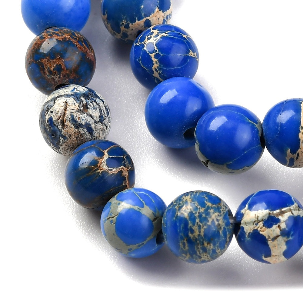Dyed Natural Regalite/Imperial Jasper/Sea Sediment Jasper Beads Strands, Round, 6mm, approx 30pcs per strand