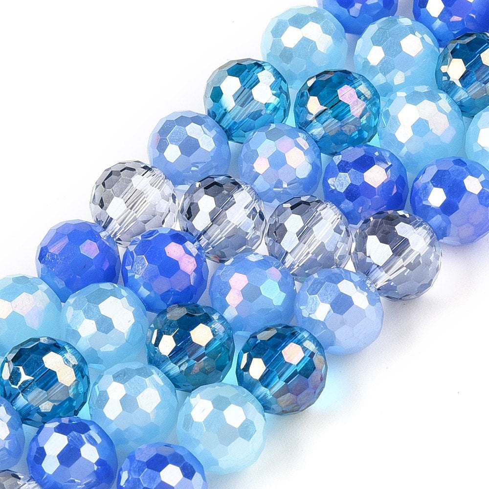 Electroplate Glass Bead Strands - Faceted - Round - 8mm - approx 50pcs per strand