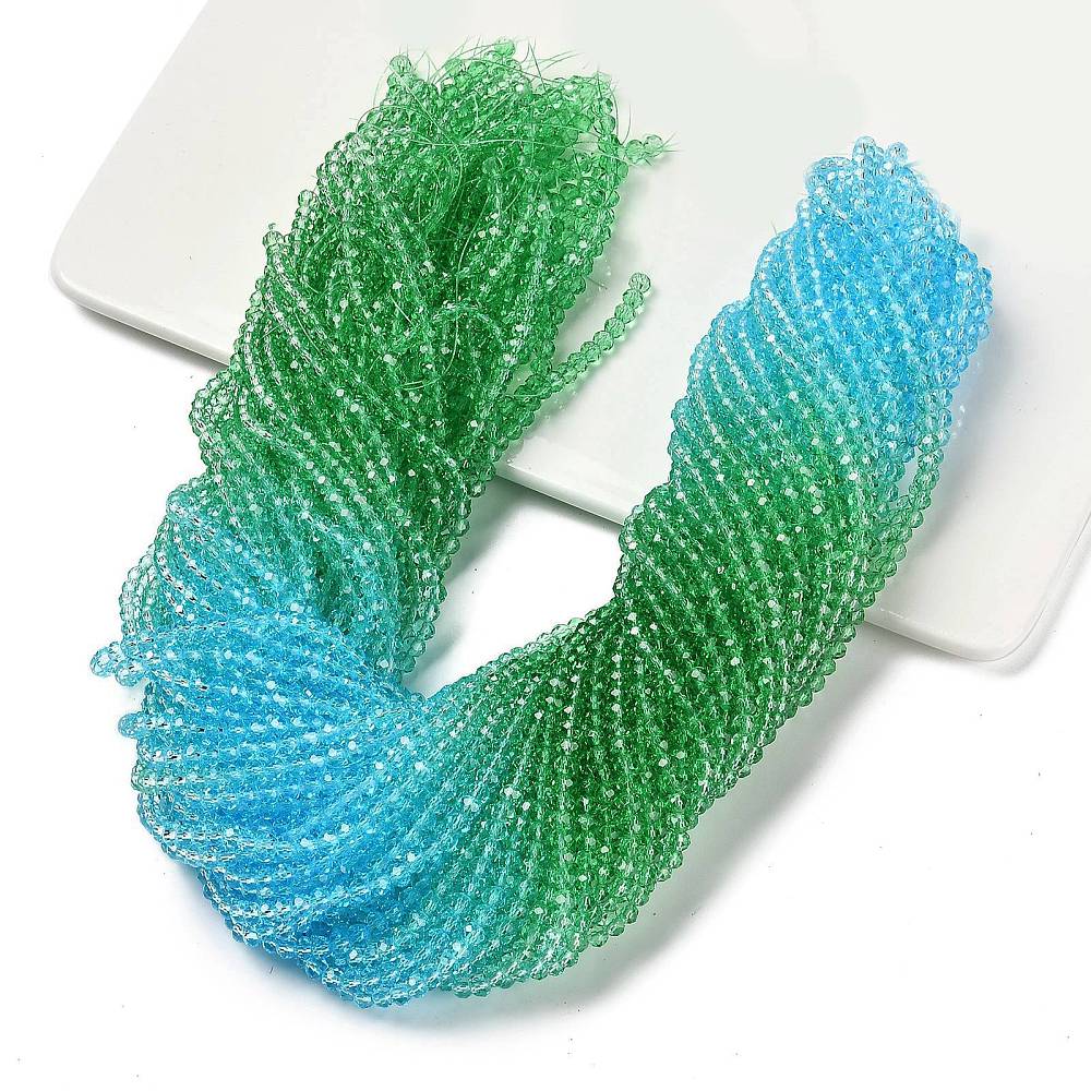 Transparent Colourful Glass Beads Strands - Faceted - Rondelle - 4.5x3.6mm - approx 105~110pcs per strand