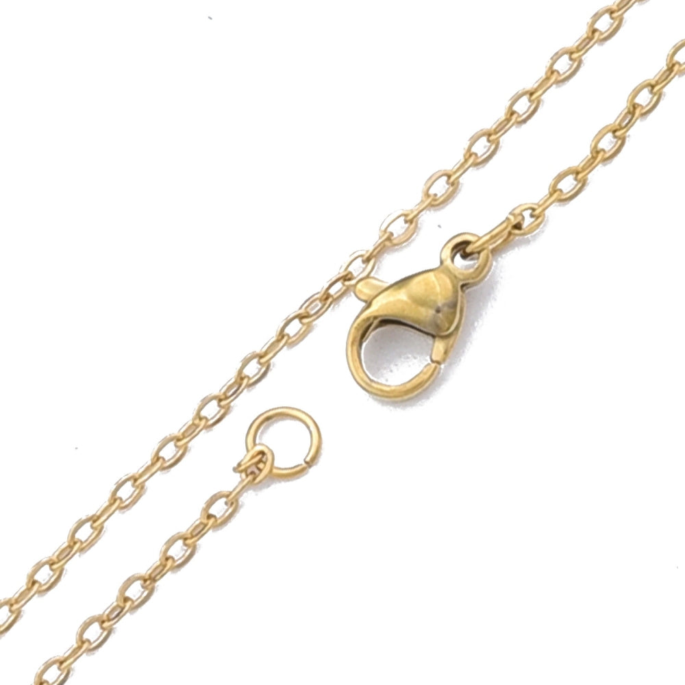 Tarnish Resistant - 304 Stainless Steel - Cable Chain Necklaces, with Lobster Clasps, 17.7 inch(44.9cm)