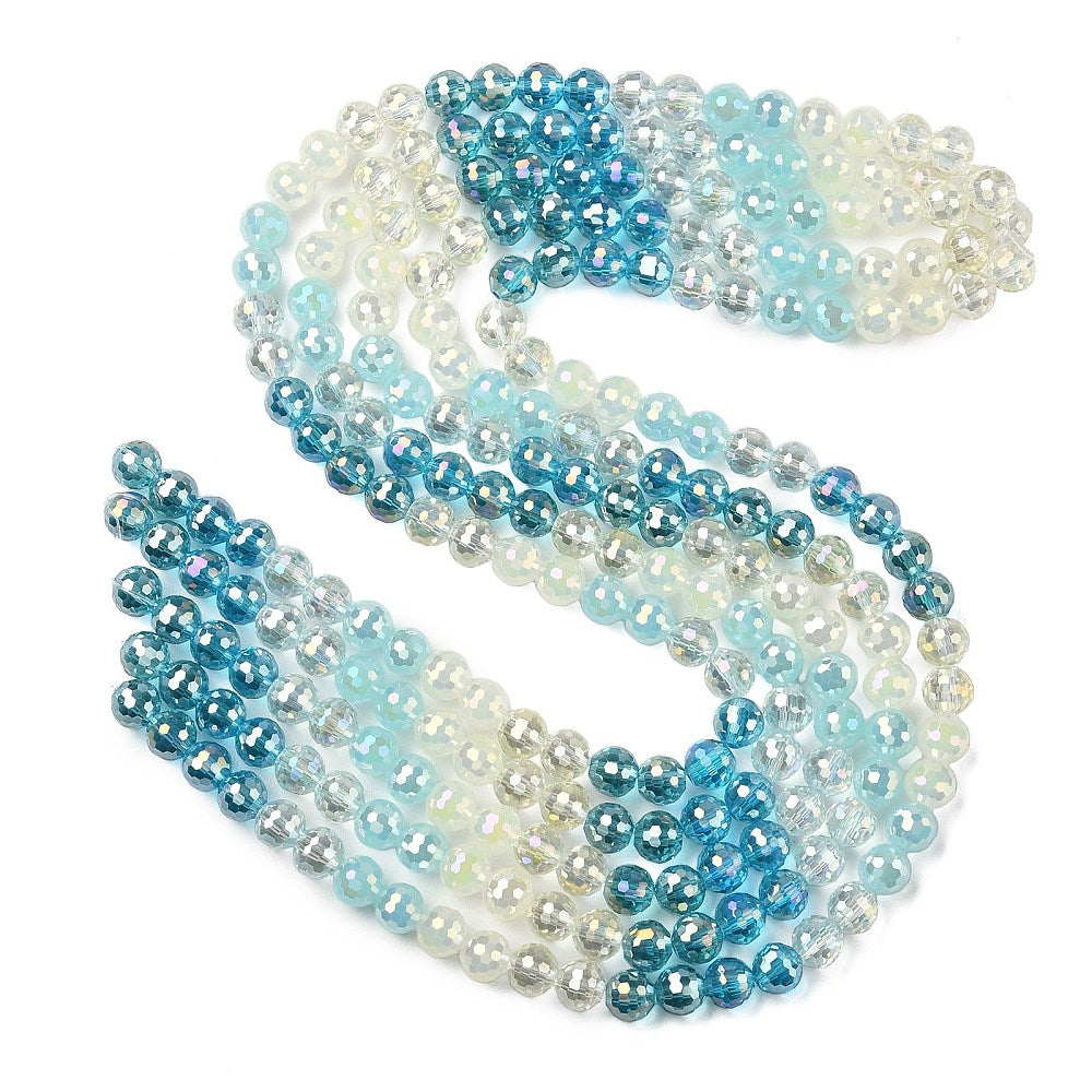 Disco 🪩 Faceted Glass Bead strands - Electroplated -