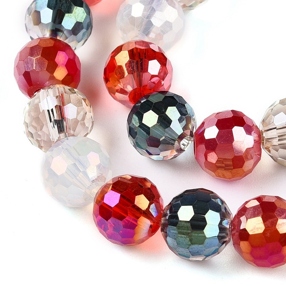 Electroplate Glass Bead Strands - Faceted - Round - 8mm - approx 50pcs per strand
