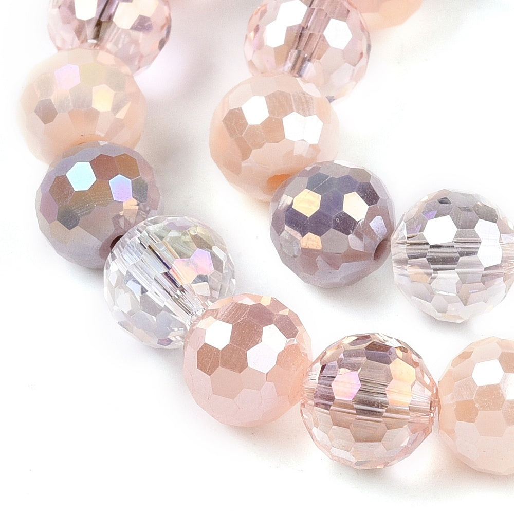 Electroplate Glass Bead Strands - Faceted - Round - 8mm - approx 50pcs per strand