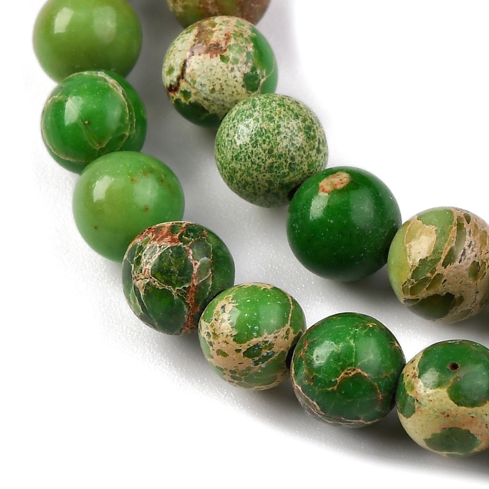 Dyed Natural Regalite/Imperial Jasper/Sea Sediment Jasper Beads Strands, Round, 6mm, approx 30pcs per strand