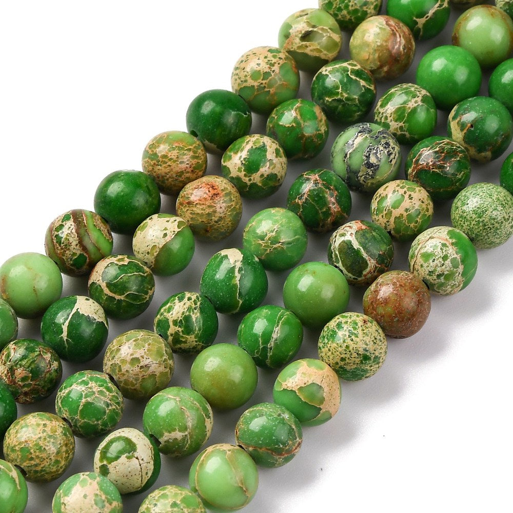 Dyed Natural Regalite/Imperial Jasper/Sea Sediment Jasper Beads Strands, Round, 6mm, approx 30pcs per strand