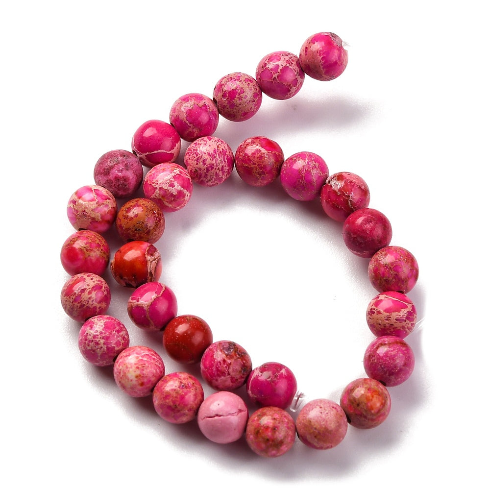 Dyed Natural Regalite/Imperial Jasper/Sea Sediment Jasper Beads Strands, Round, 6mm, approx 30pcs per strand