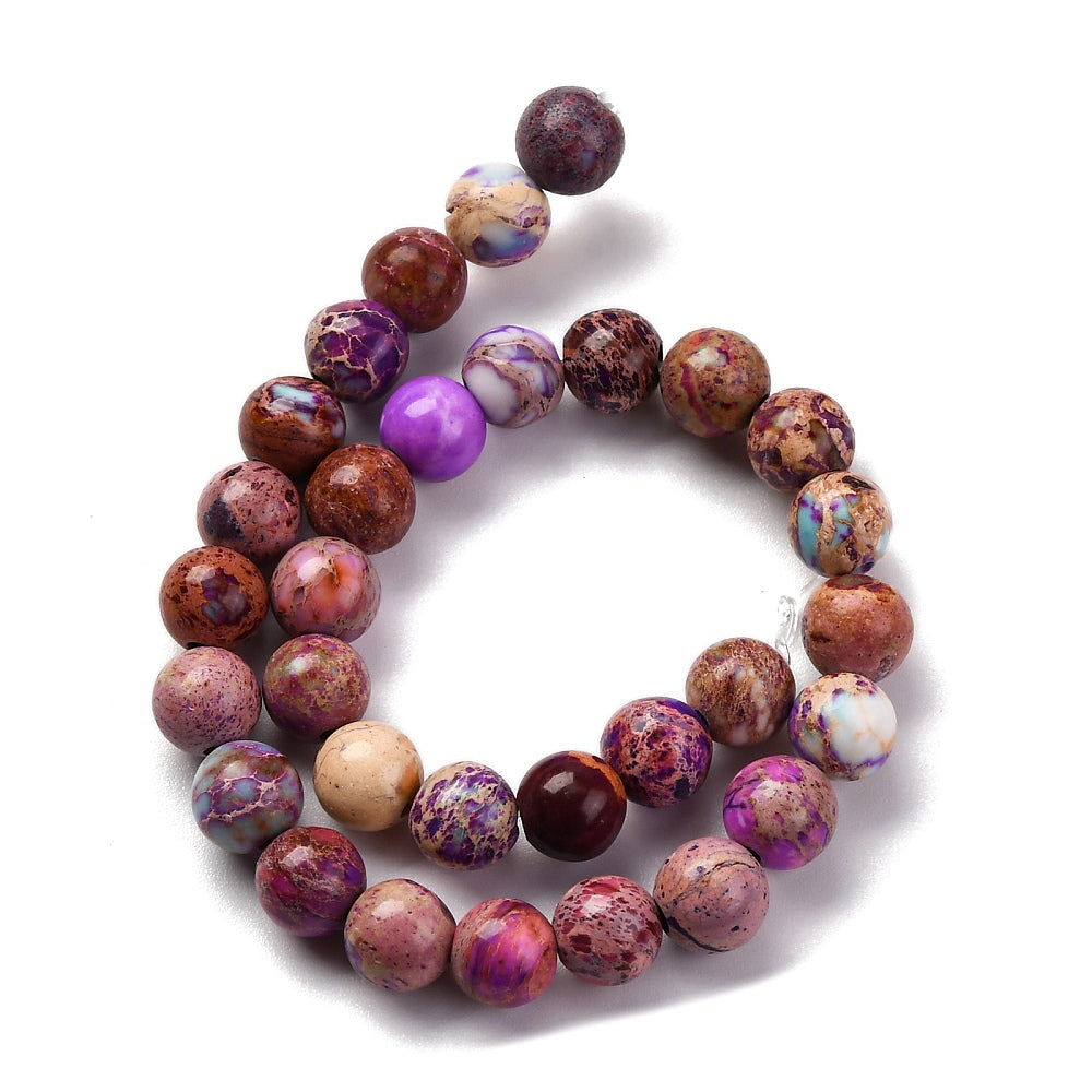 Dyed Natural Regalite/Imperial Jasper/Sea Sediment Jasper Beads Strands, Round, 6mm, approx 30pcs per strand