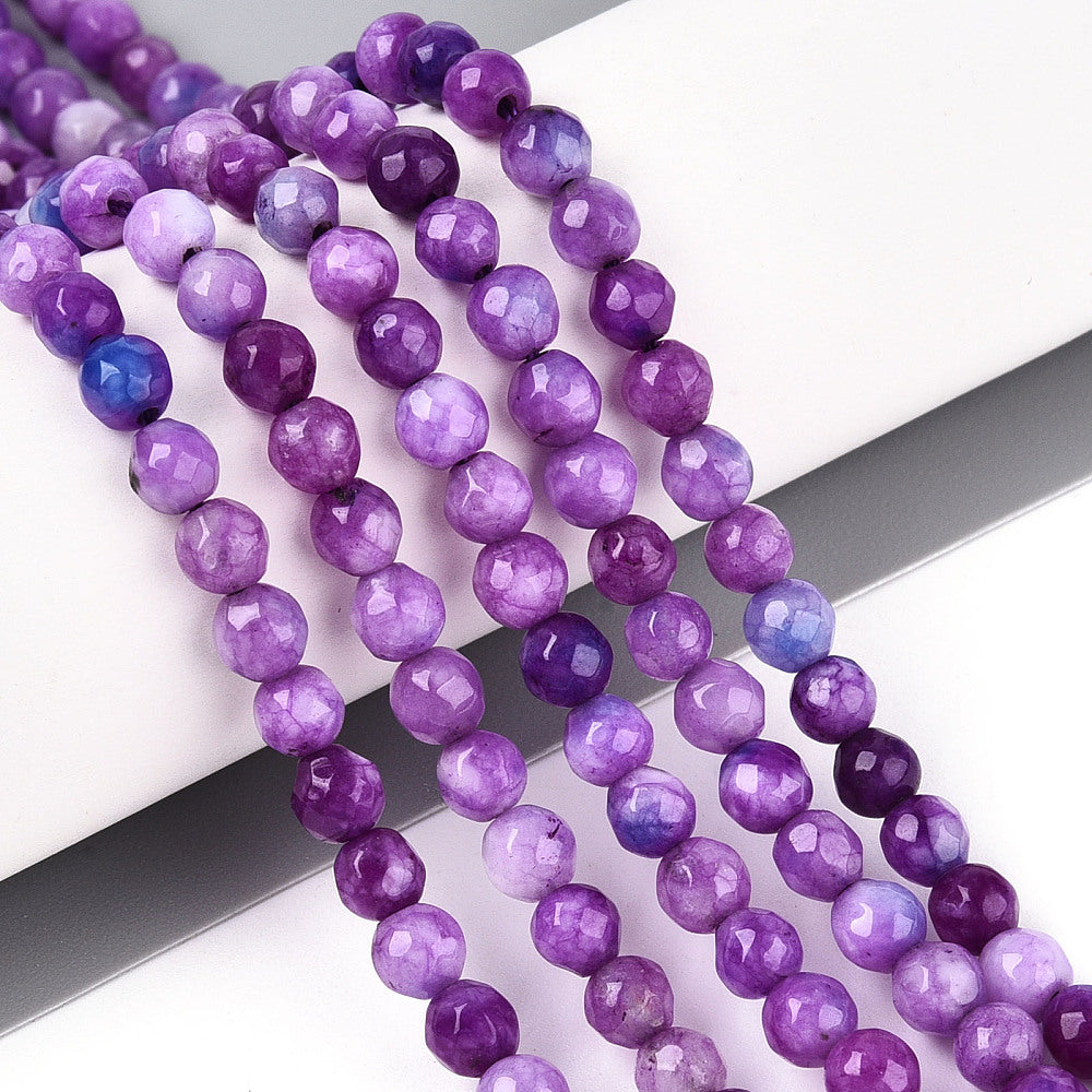 4mm Faceted White Jade Strands