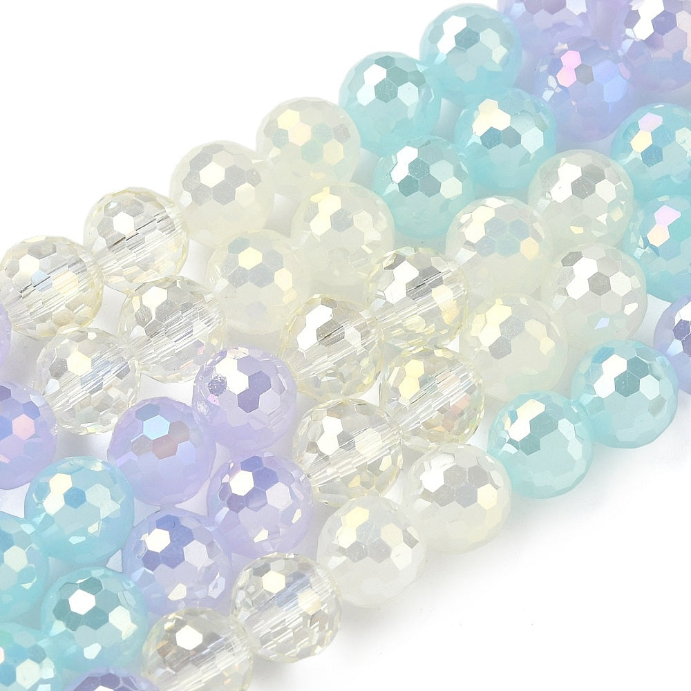 Disco 🪩 Faceted Glass Bead strands - Electroplated -