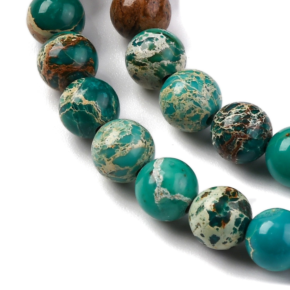 Dyed Natural Regalite/Imperial Jasper/Sea Sediment Jasper Beads Strands, Round, 6mm, approx 30pcs per strand
