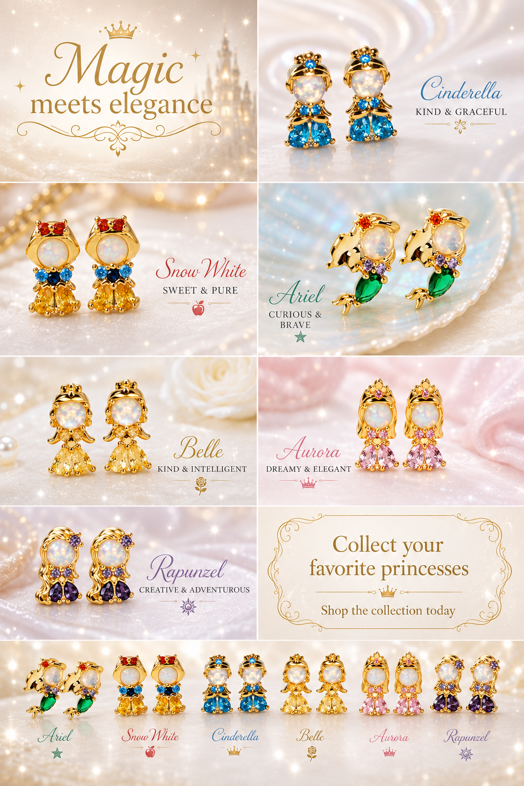 925/ 18k gold plated princess studs ✨