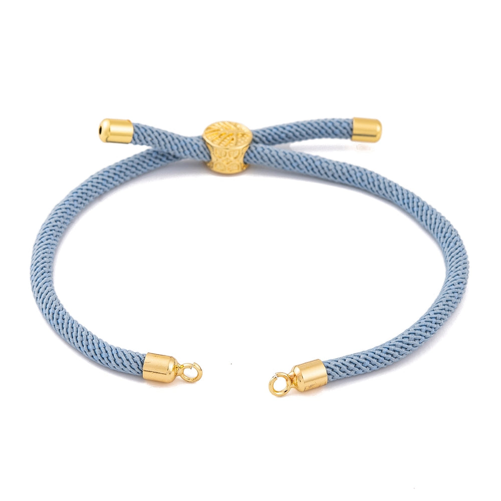 Adjustable Bracelet Making Nylon Cord with Gold Plated Brass Tree of Life Sliding Stopper Bead