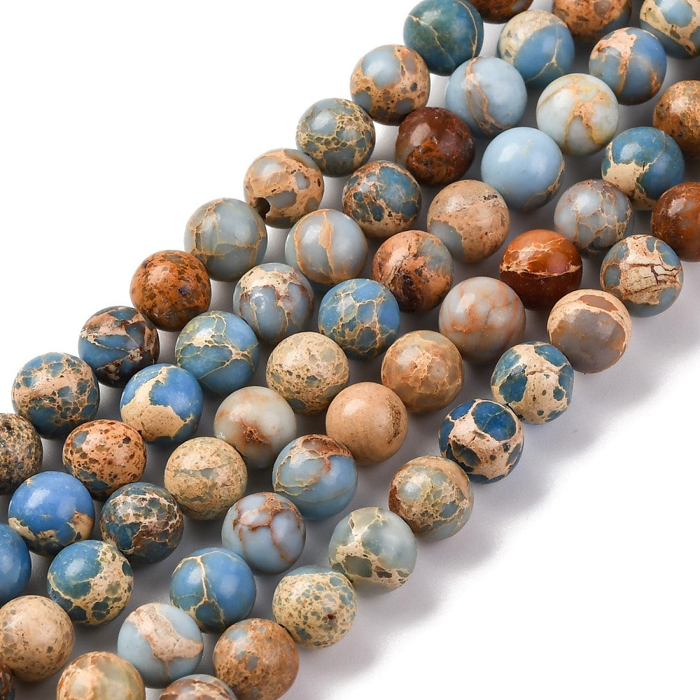 Dyed Natural Regalite/Imperial Jasper/Sea Sediment Jasper Beads Strands, Round, 6mm, approx 30pcs per strand