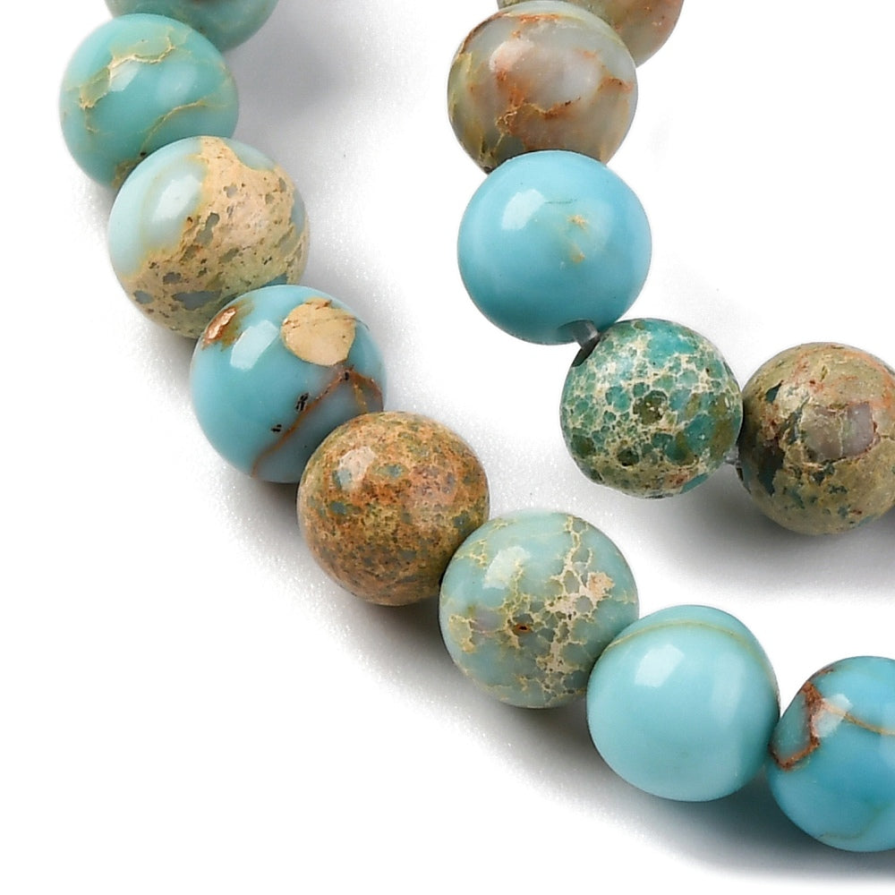 Dyed Natural Regalite/Imperial Jasper/Sea Sediment Jasper Beads Strands, Round, 6mm, approx 30pcs per strand
