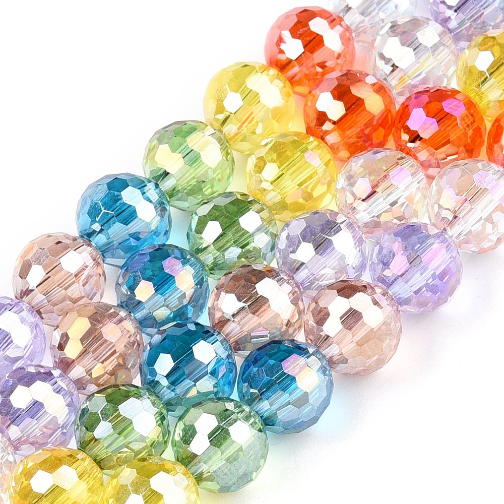 Electroplate Glass Bead Strands - Faceted - Round - 8mm - approx 50pcs per strand