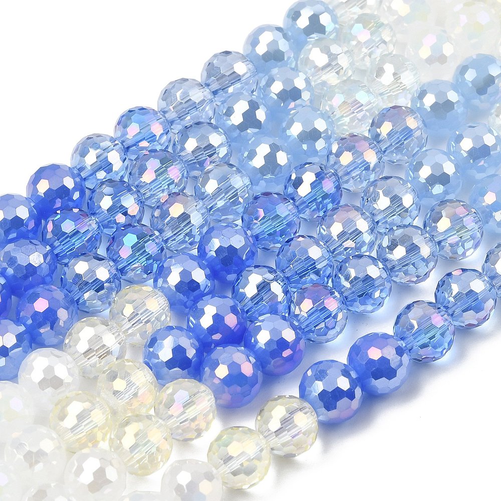 Disco 🪩 Faceted Glass Bead strands - Electroplated -
