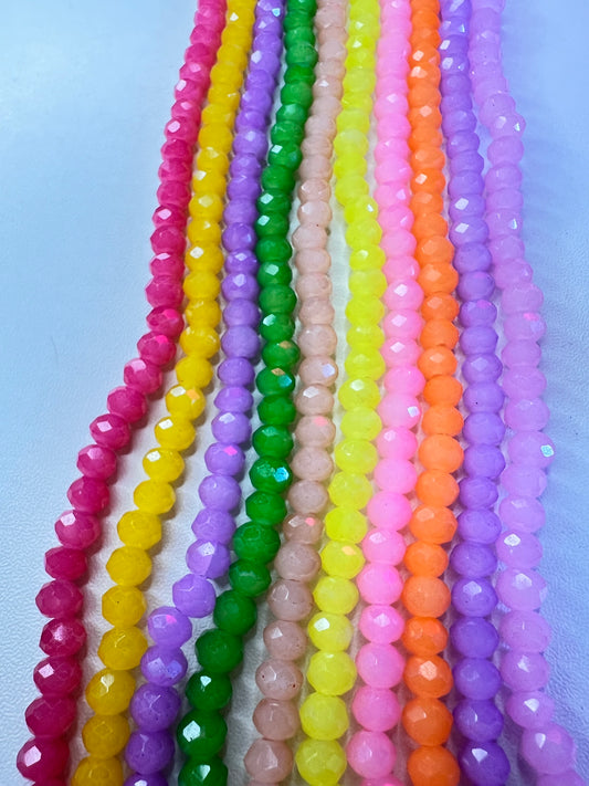 Faceted Rondelle Strands 6mm - *skittles*