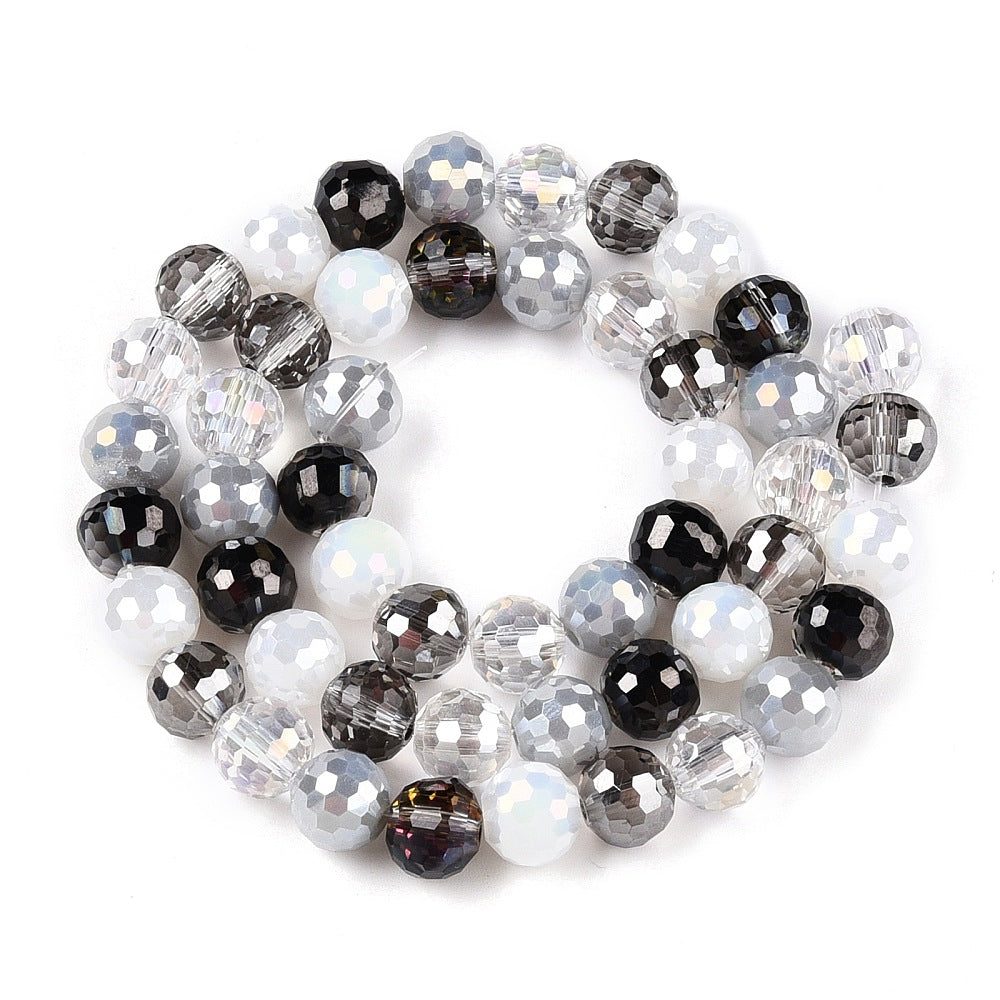Electroplate Glass Bead Strands - Faceted - Round - 8mm - approx 50pcs per strand