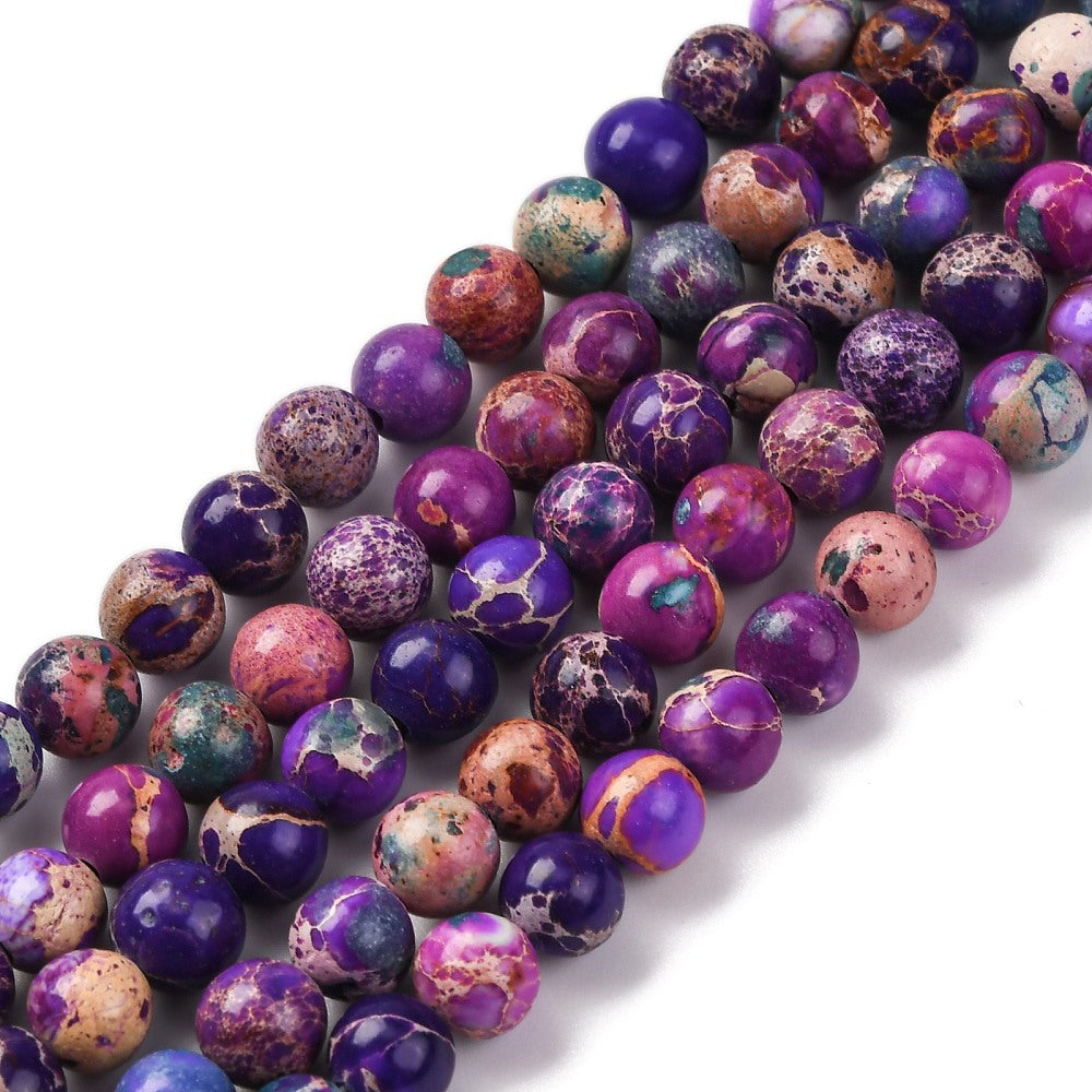 Dyed Natural Regalite/Imperial Jasper/Sea Sediment Jasper Beads Strands, Round, 6mm, approx 30pcs per strand