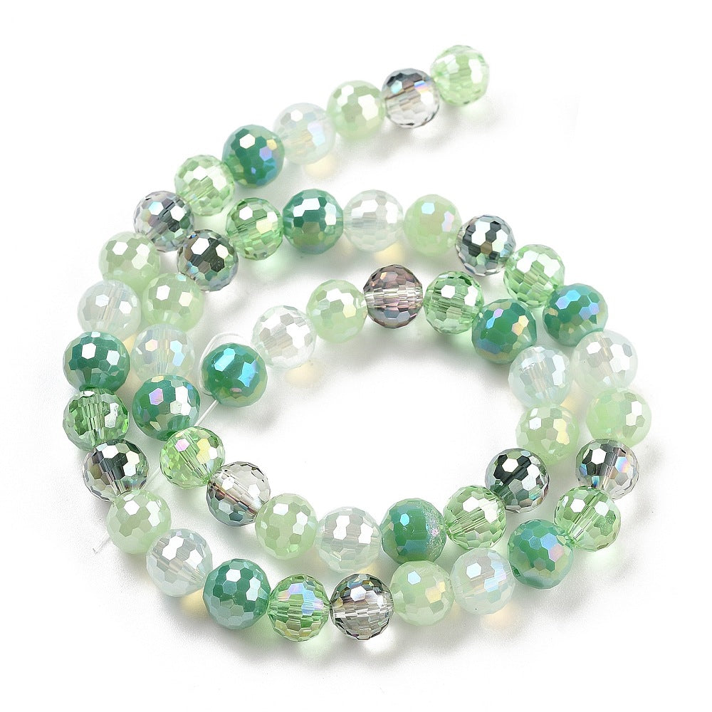 Electroplate Glass Bead Strands - Faceted - Round - 8mm - approx 50pcs per strand
