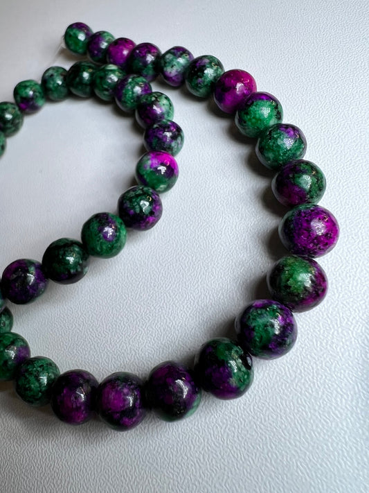 Dyed Ruby Zozite - 8mm strand approx 47pcs