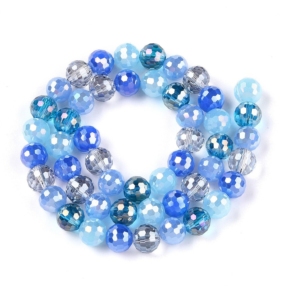 Electroplate Glass Bead Strands - Faceted - Round - 8mm - approx 50pcs per strand