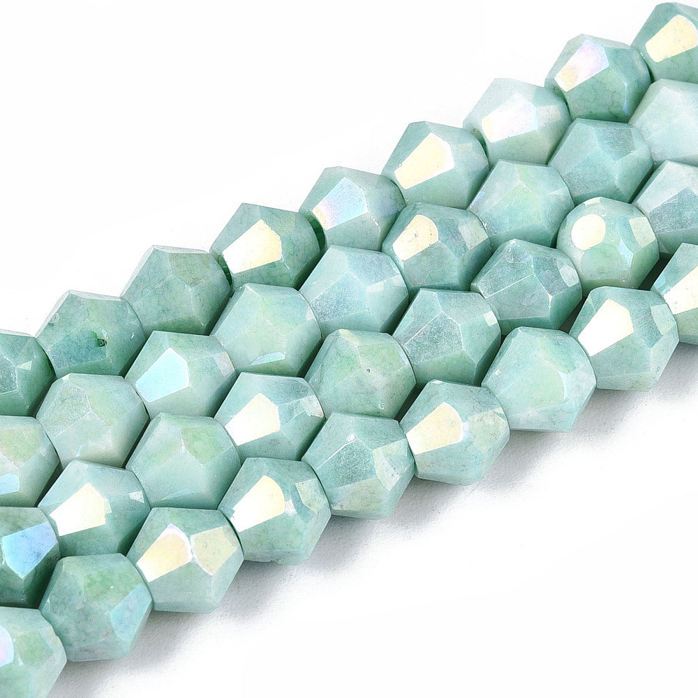 6mm Anti-Tarnish Electroplate Bicone Glass Beads Strands - Imitation Gemstone.