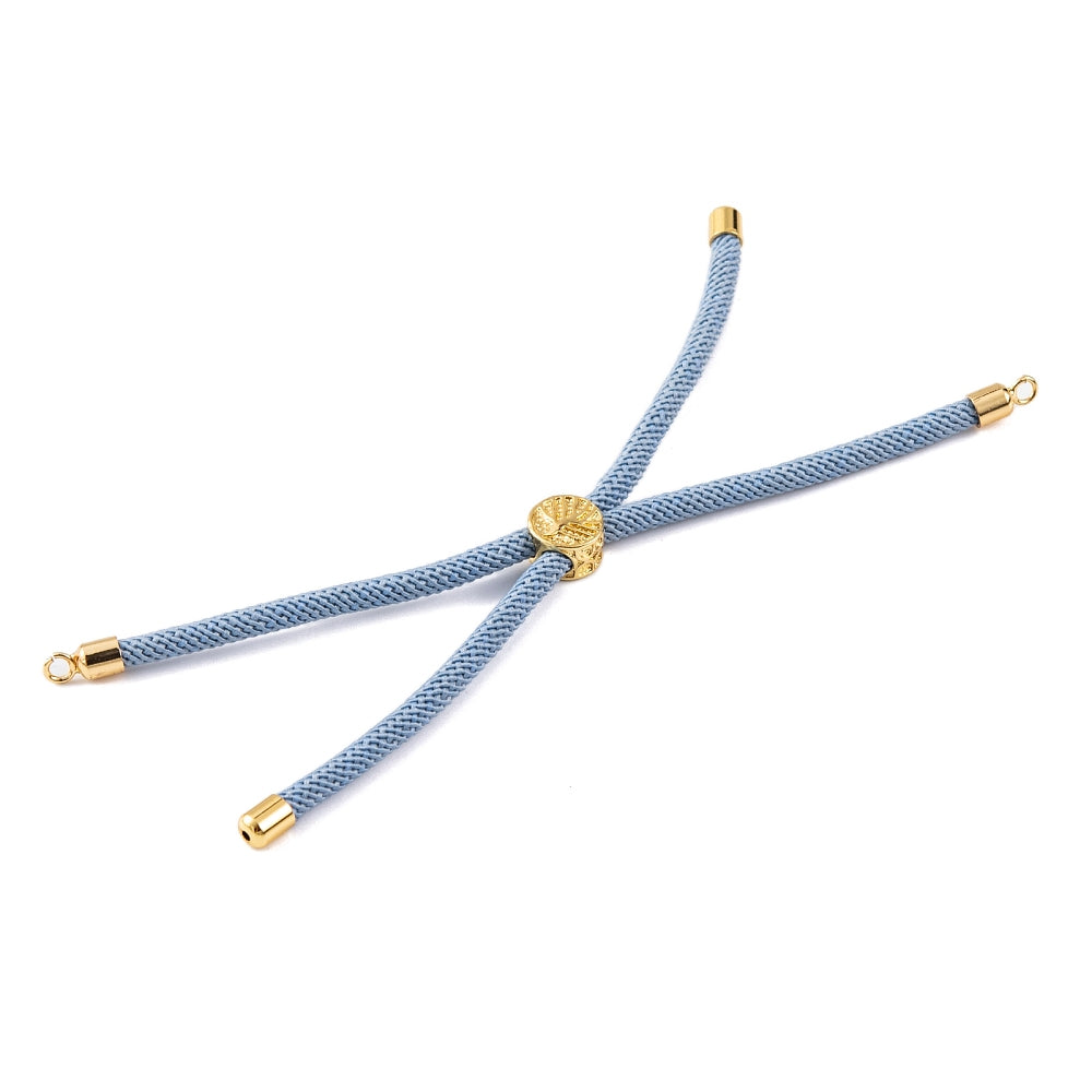 Adjustable Bracelet Making Nylon Cord with Gold Plated Brass Tree of Life Sliding Stopper Bead