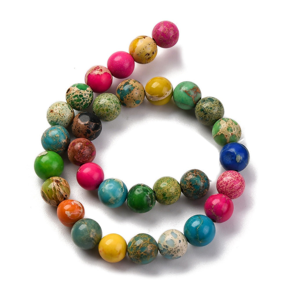 Dyed Natural Regalite/Imperial Jasper/Sea Sediment Jasper Beads Strands, Round, 6mm, approx 30pcs per strand