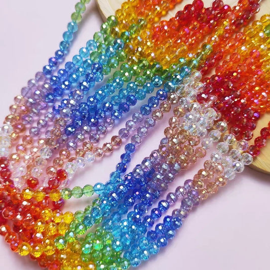 Glass 8mm Round Faceted Beads (pack of 20pcs)