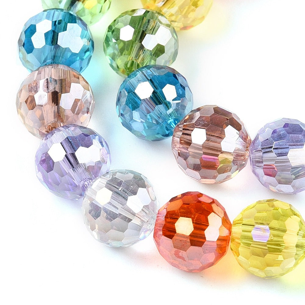 Electroplate Glass Bead Strands - Faceted - Round - 8mm - approx 50pcs per strand