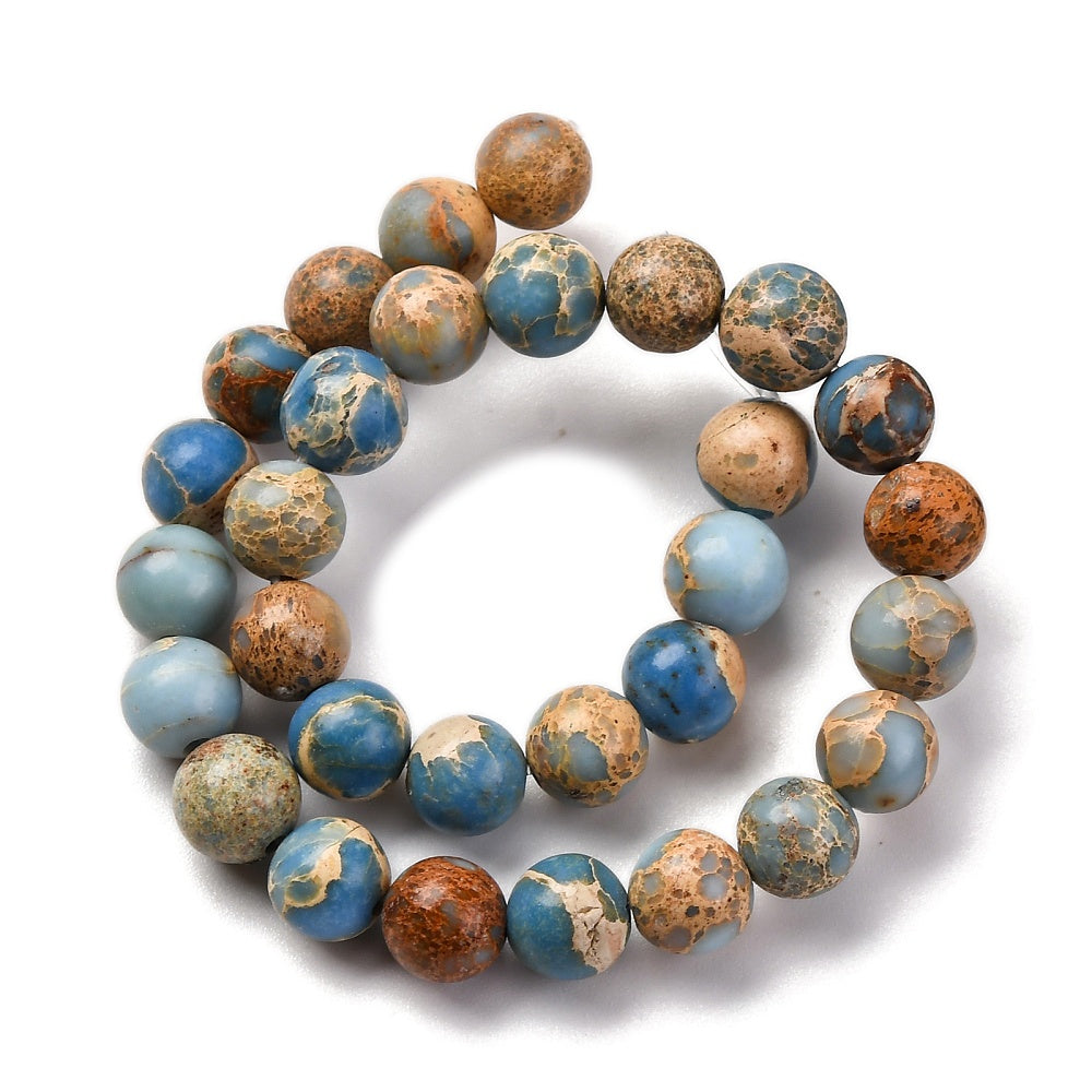 Dyed Natural Regalite/Imperial Jasper/Sea Sediment Jasper Beads Strands, Round, 6mm, approx 30pcs per strand