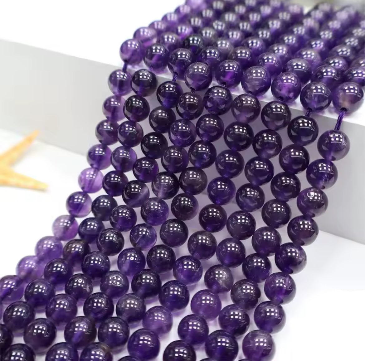 Natural Stone Amethyst Crystal Beads